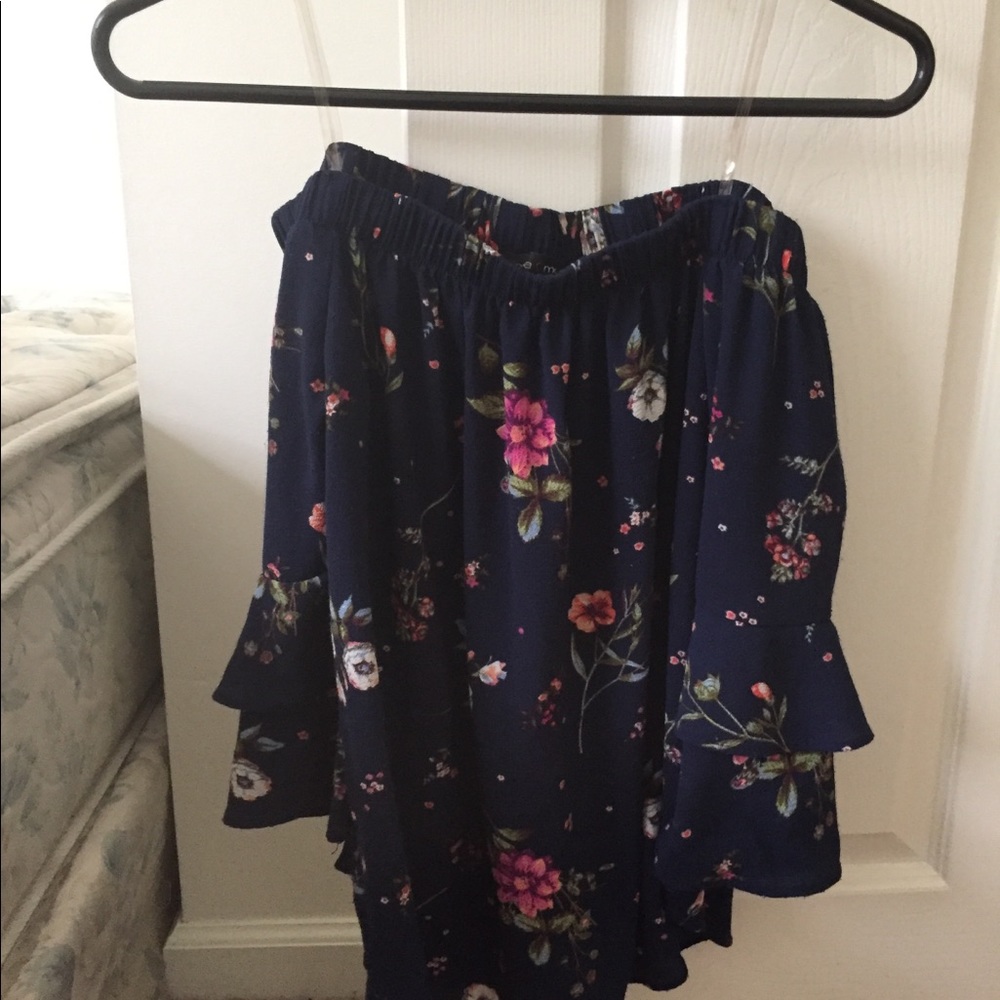 Blue off the shoulder top